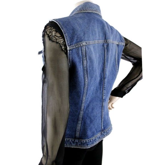 DOLCE & GABBANA Vintage 90's Distressed Denim Blue Jean Casual Jacket - Picture 4 of 11